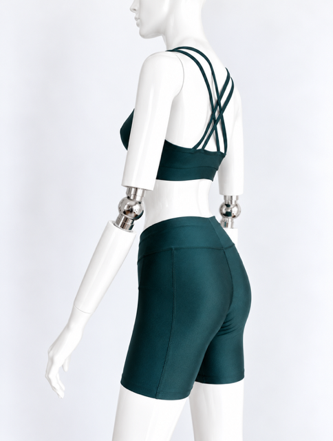 Longer shorts fitness - Emerald green 2 Longer shorts fitness - Emerald green - Image 2