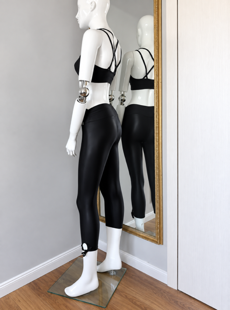 Leggings 3/4 - black matte and gloss 3 Leggings 3/4 - black matte and gloss - Image 3