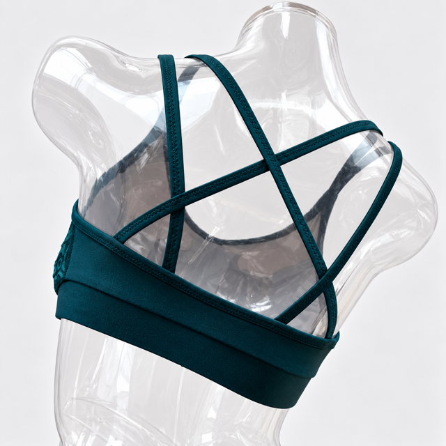 Bra 2 hangers - Emerald green with lace 3 Bra 2 hangers - Emerald green with lace - Image 3