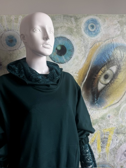 Mikina s krajkou - Emerald 5 Mikina s krajkou - Emerald - Obrázek 5